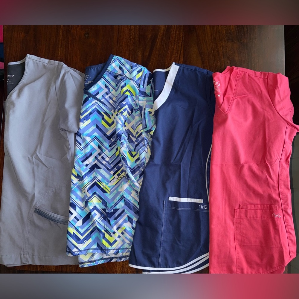 4 Women's Scrub Tops: Jockey/Cherokee/NRG by Barco